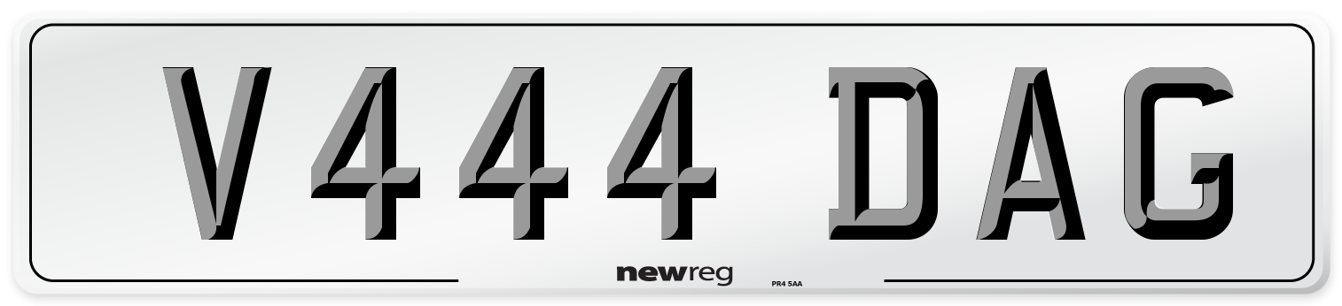 V444 DAG Number Plate from New Reg